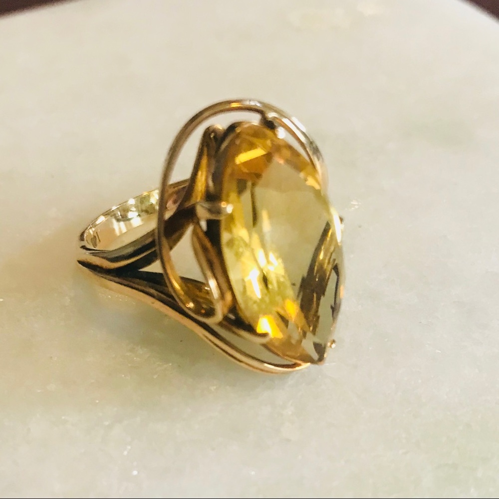 Vintage 14K Gold Citrine Ring